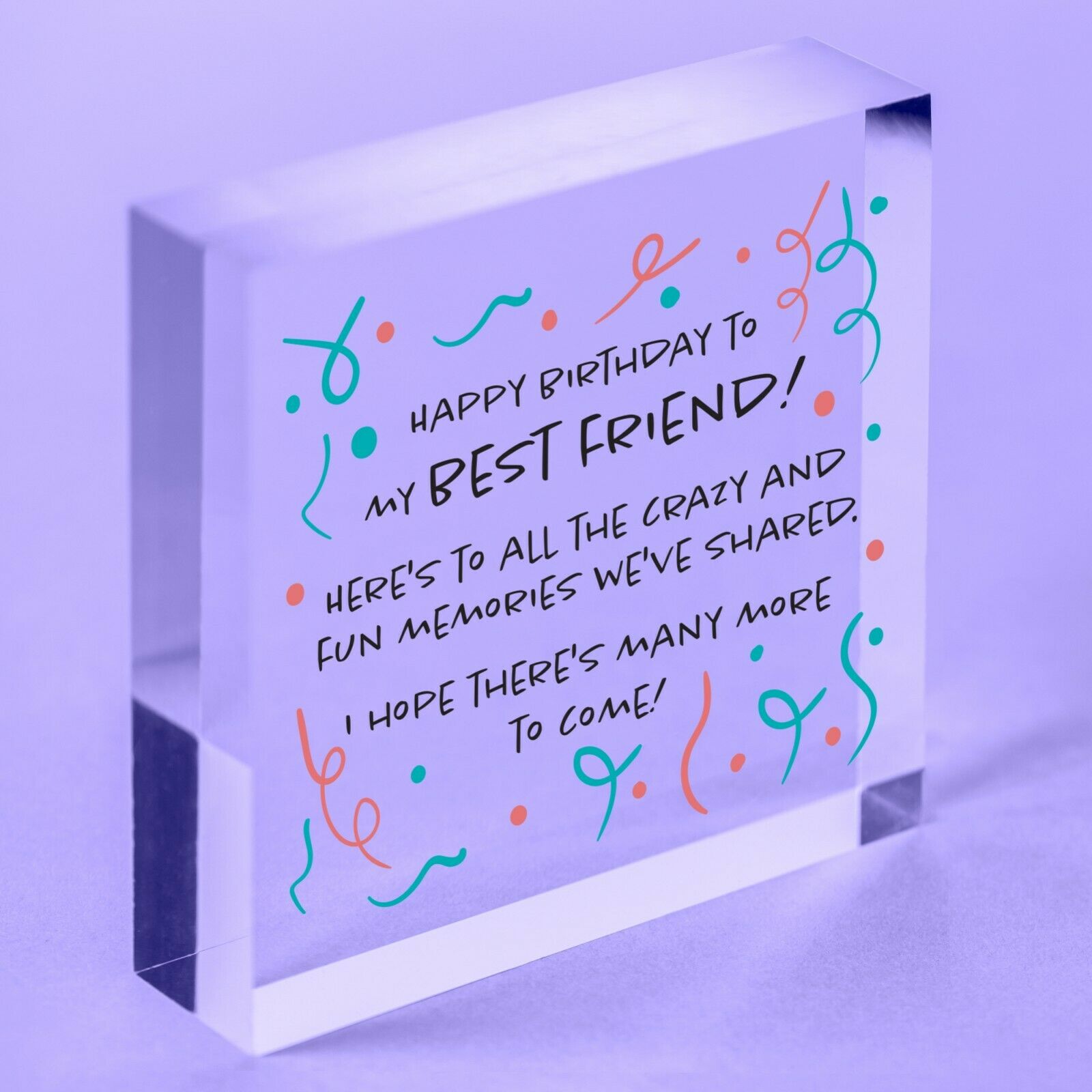 Happy Birthday Bestie Funny Hanging Acrylic Plaque Best Friend Thank You Card