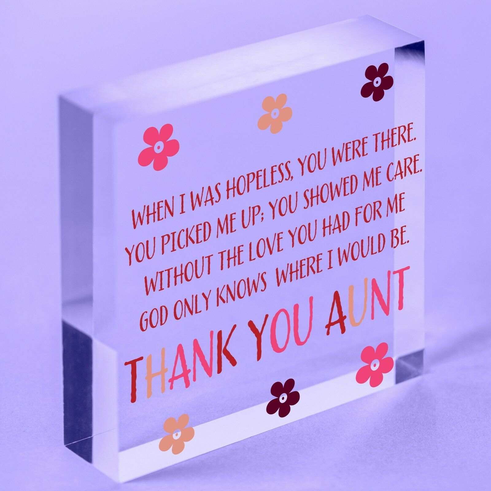 Auntie Gifts For Birthday Christmas Hanging Acrylic Block Special Sister Gift