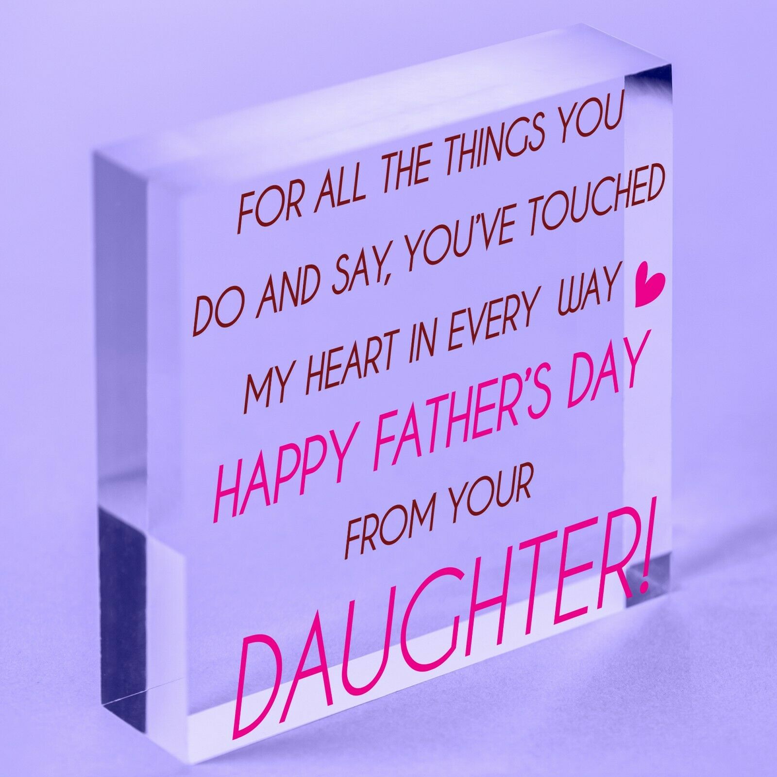 Father Girls First Love Acrylic Block Daddy Fathers Day Gift For Him Daughter