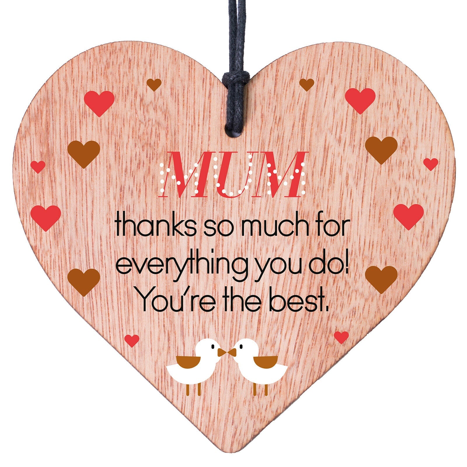 Thanks Mum I Love You Special Gift From Daughter Son Heart Plaque Mothers Day