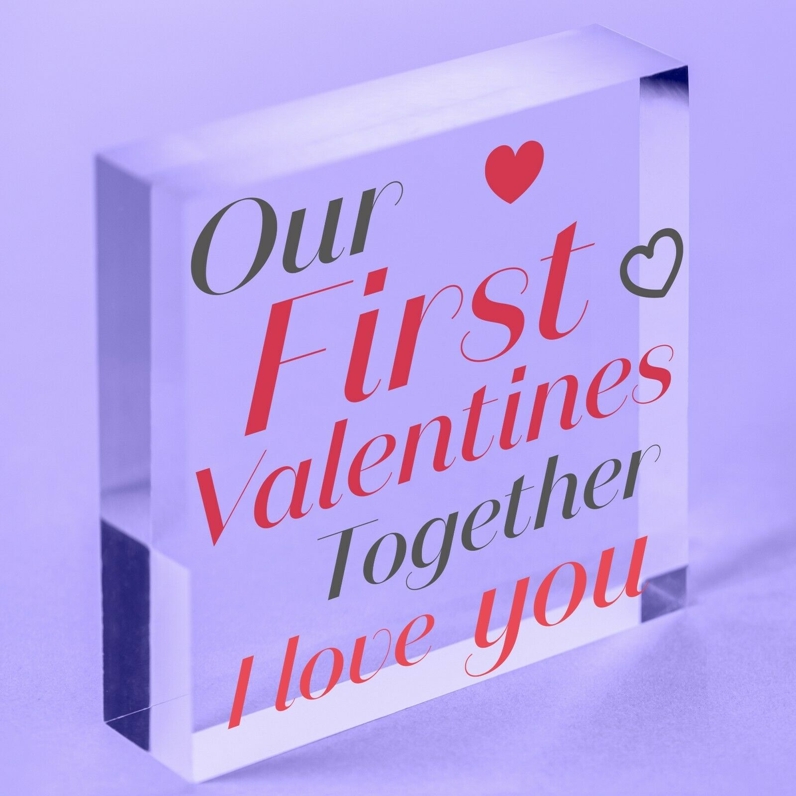 First Valentines Day Acrylic Block Anniversary Gift For Him Boyfriend Gifts