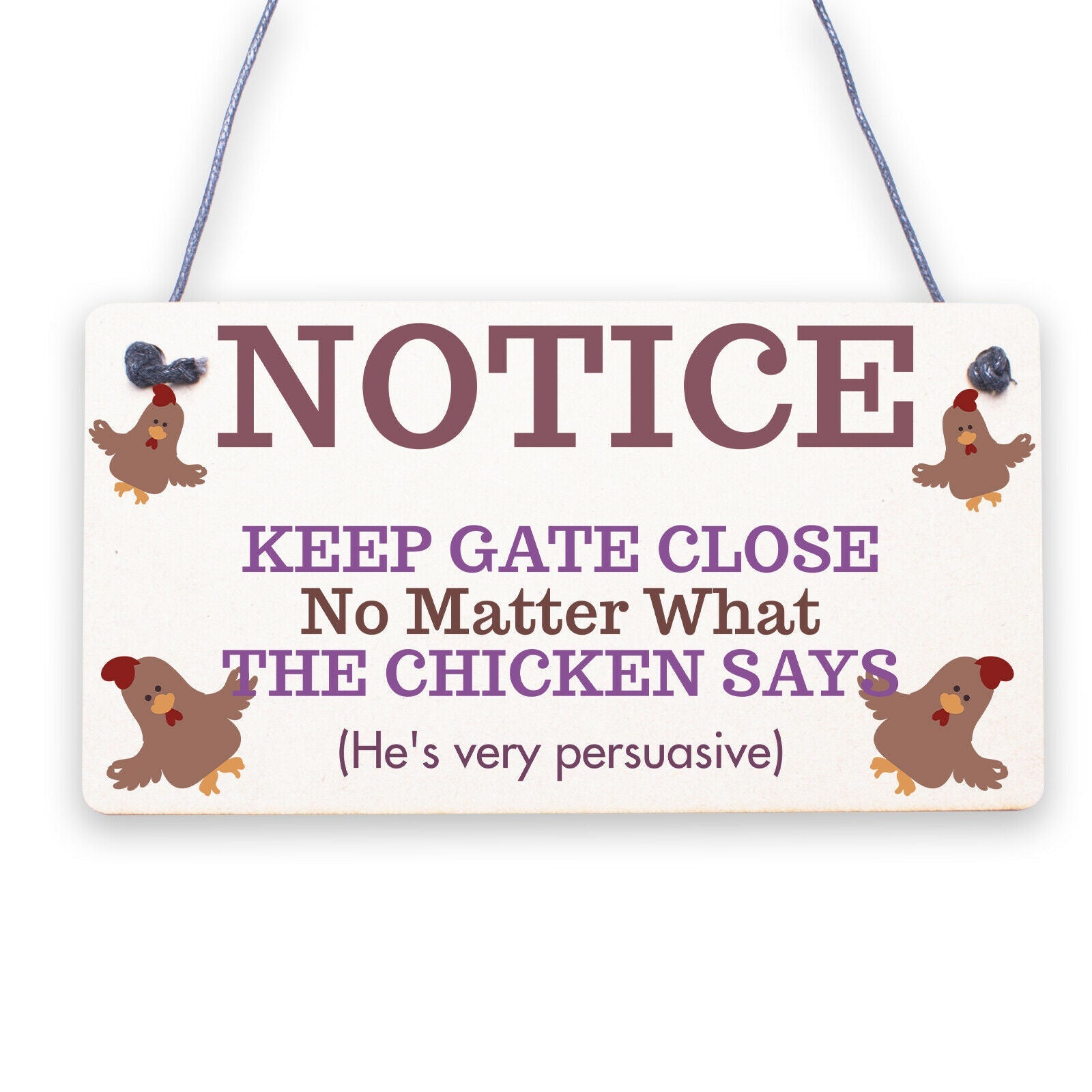 Chicken Gifts Hanging Warning Sign For Gate Garden Chicken Coop Hen House Gifts