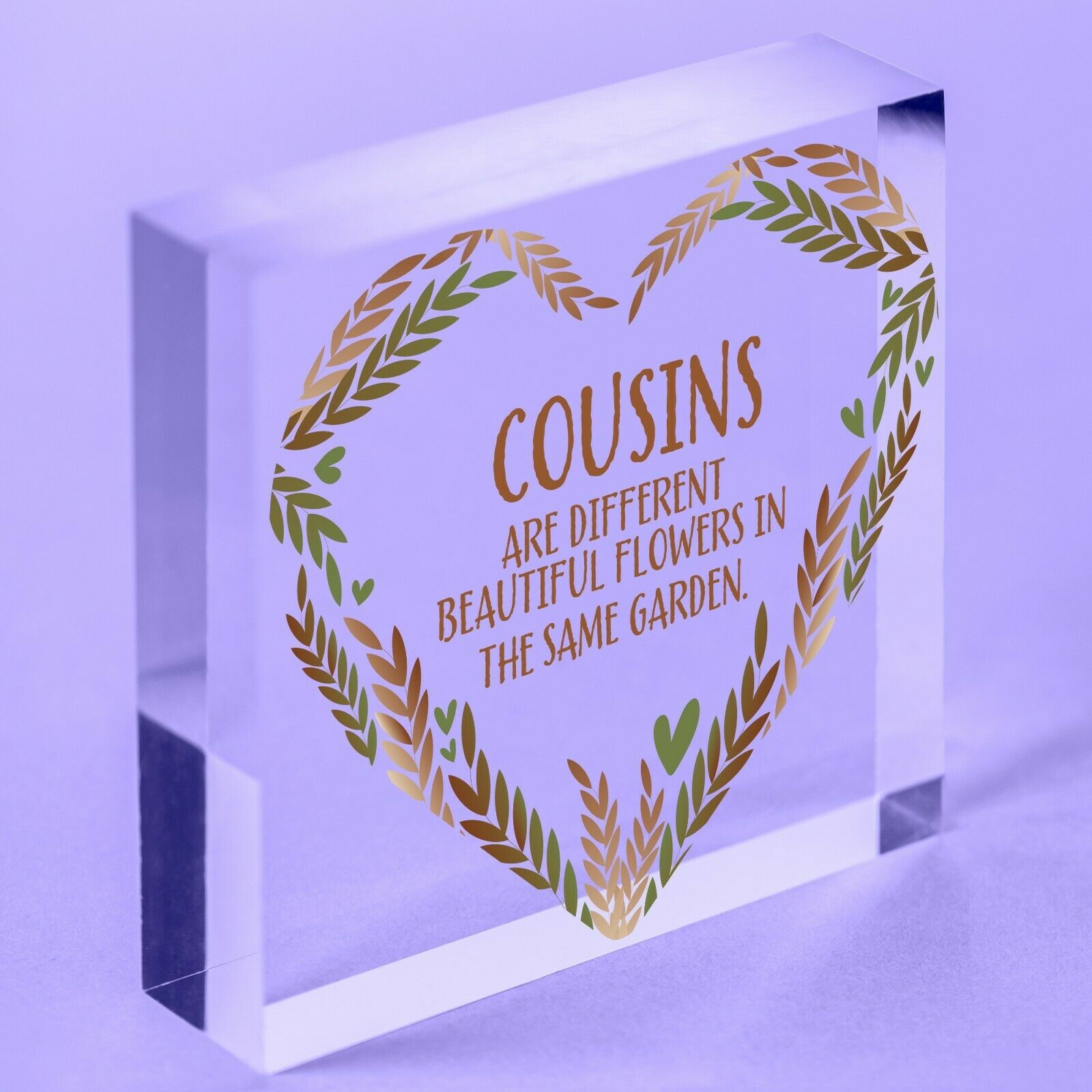 Cousin Heart Plaque Best Friend Friendship Acrylic Block Birthday Christmas Gift