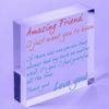 Best Friend Gift Heart Thank you Hanging Sign Friendship Gifts  Acrylic Block