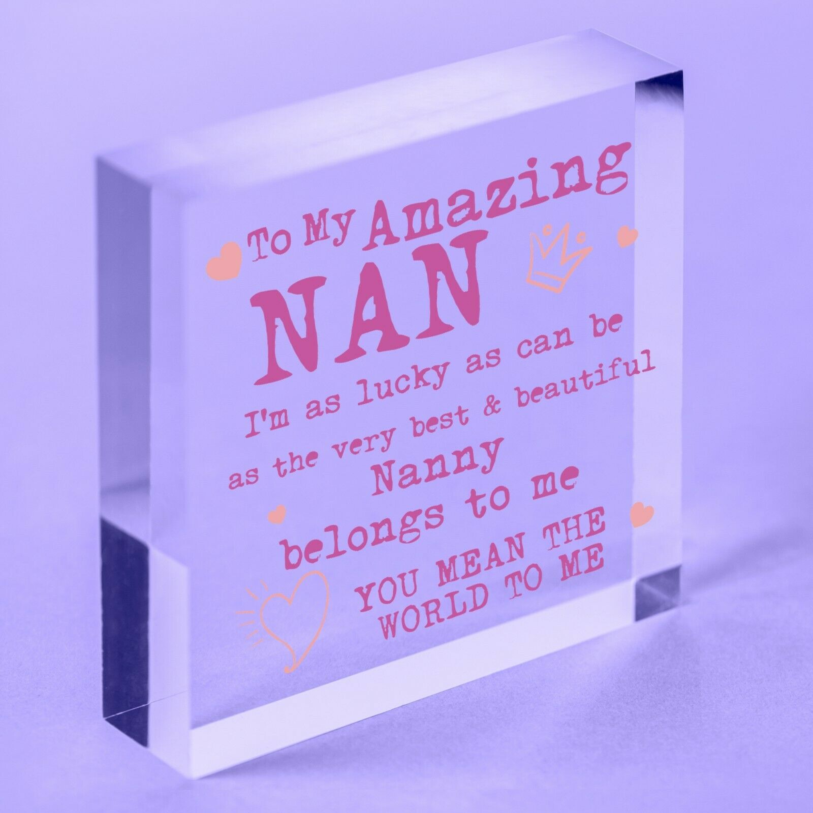 Nanny Gifts Nanny Birthday Card Gifts Acrylic Plaque Nan And Grandad Gifts