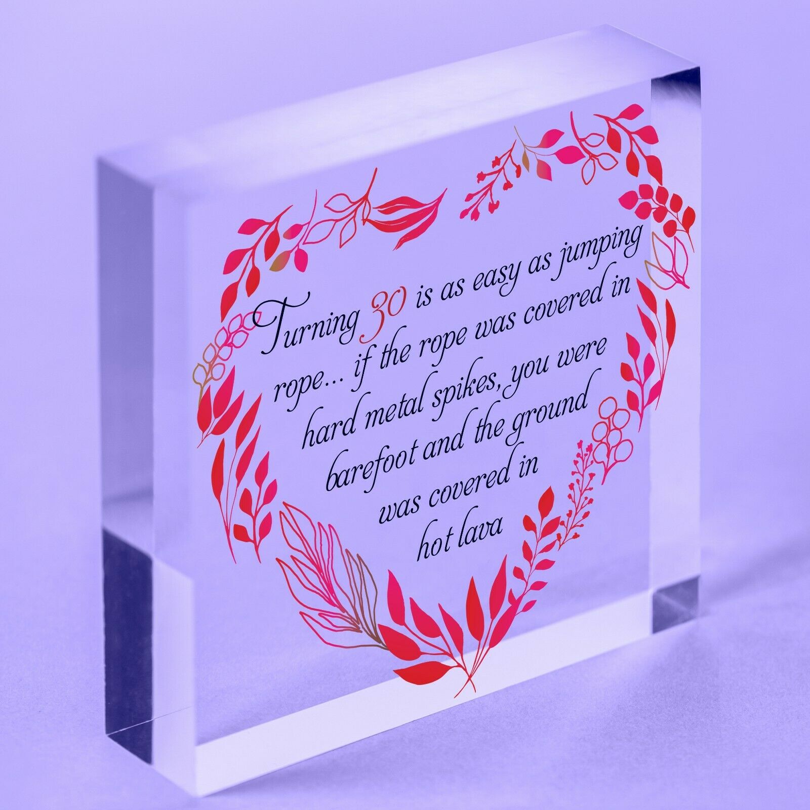 Funny Happy Birthday Message Turning 30 Acrylic Block Gift for Co-worker