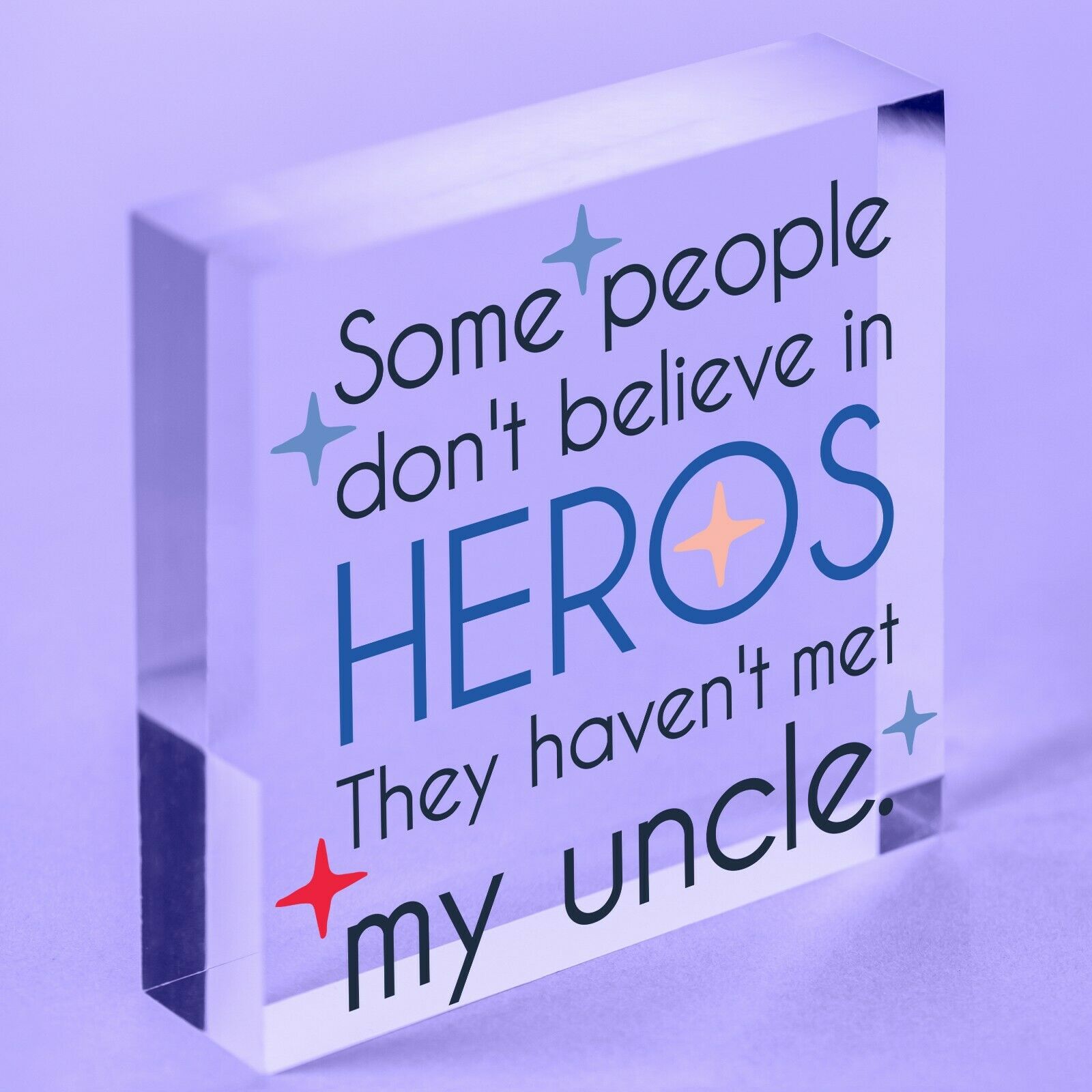 SUPERHERO UNCLE Birthday Christmas Gift Acrylic Block Gift For Uncle Brother