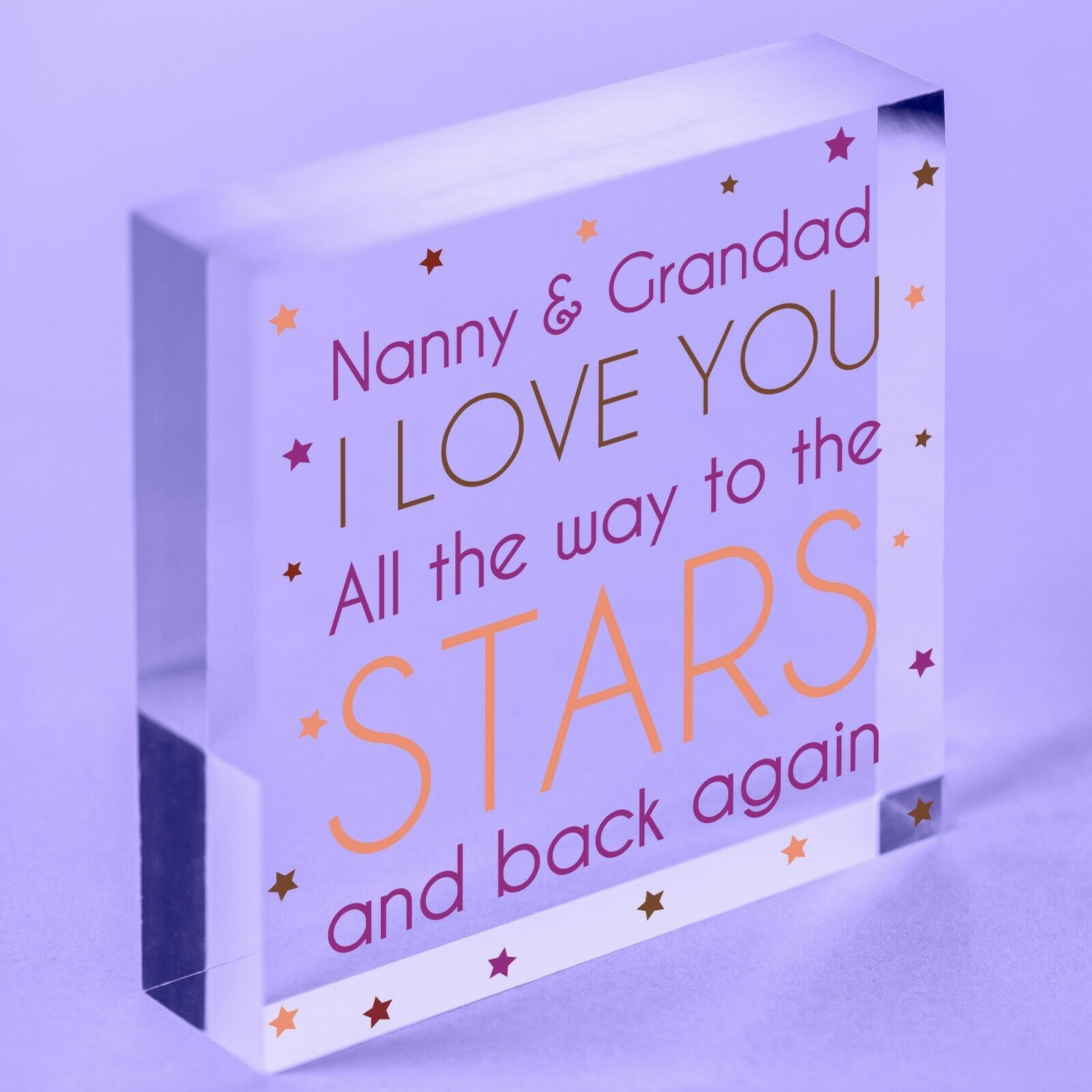 Love You Nanny Acrylic Block Wall Plaque Décor Keepsake Gift Perfect Present
