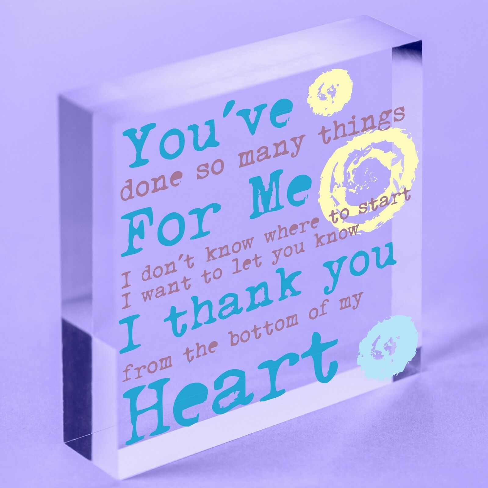 Special Thank You Friend Gift  Teacher Gifts Friendship Acrylic Block
