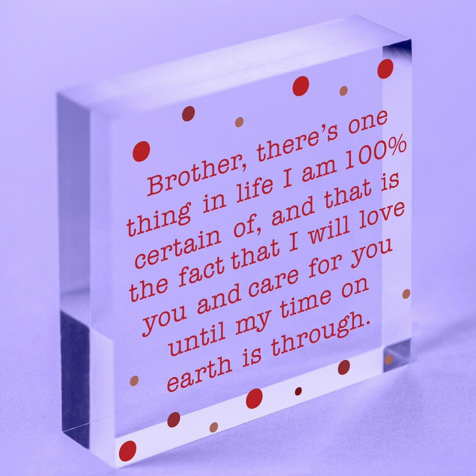 Thank You Best FRIEND Brother Gift Heart Christmas Friendship Gift Acrylic Block