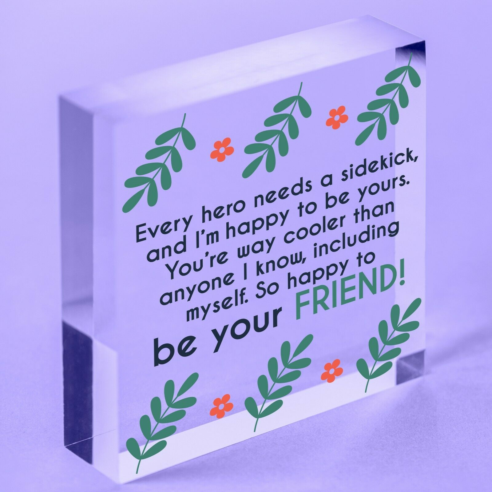 Best Friends Forever Friendship Sign Acrylic Block Plaque Thank You Birthday