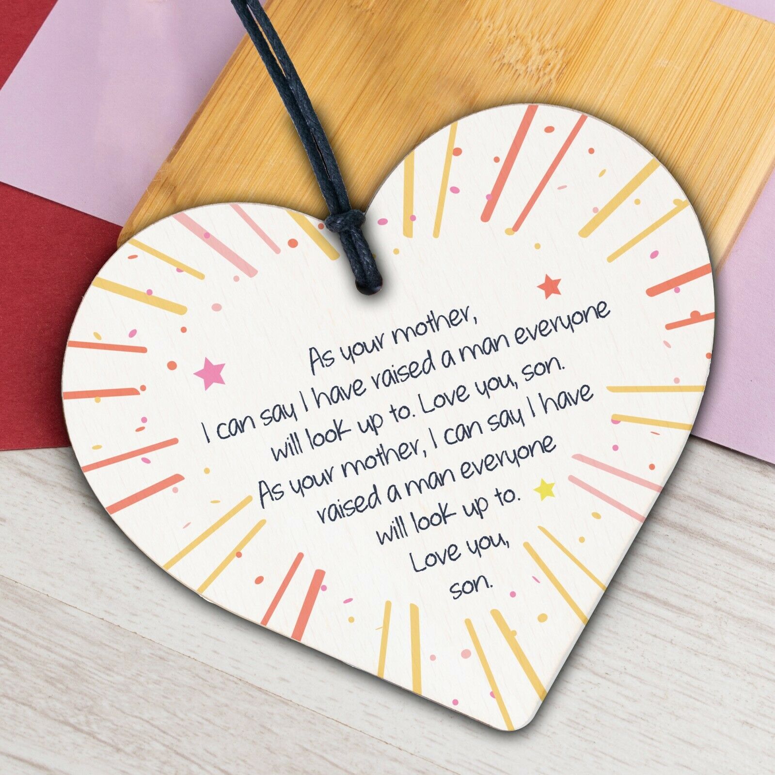 Handmade Daughter Gifts From Mum Wood Heart Sign Christmas Mother Daughter Gift