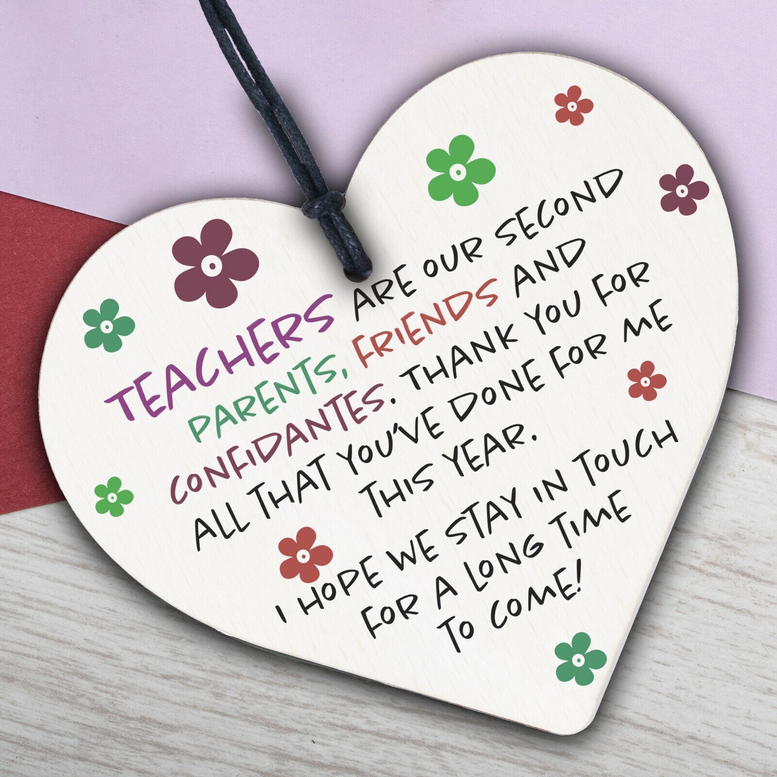 Thank You Gift For Teacher Teaching Assistant Wooden Heart Leaving School Gifts