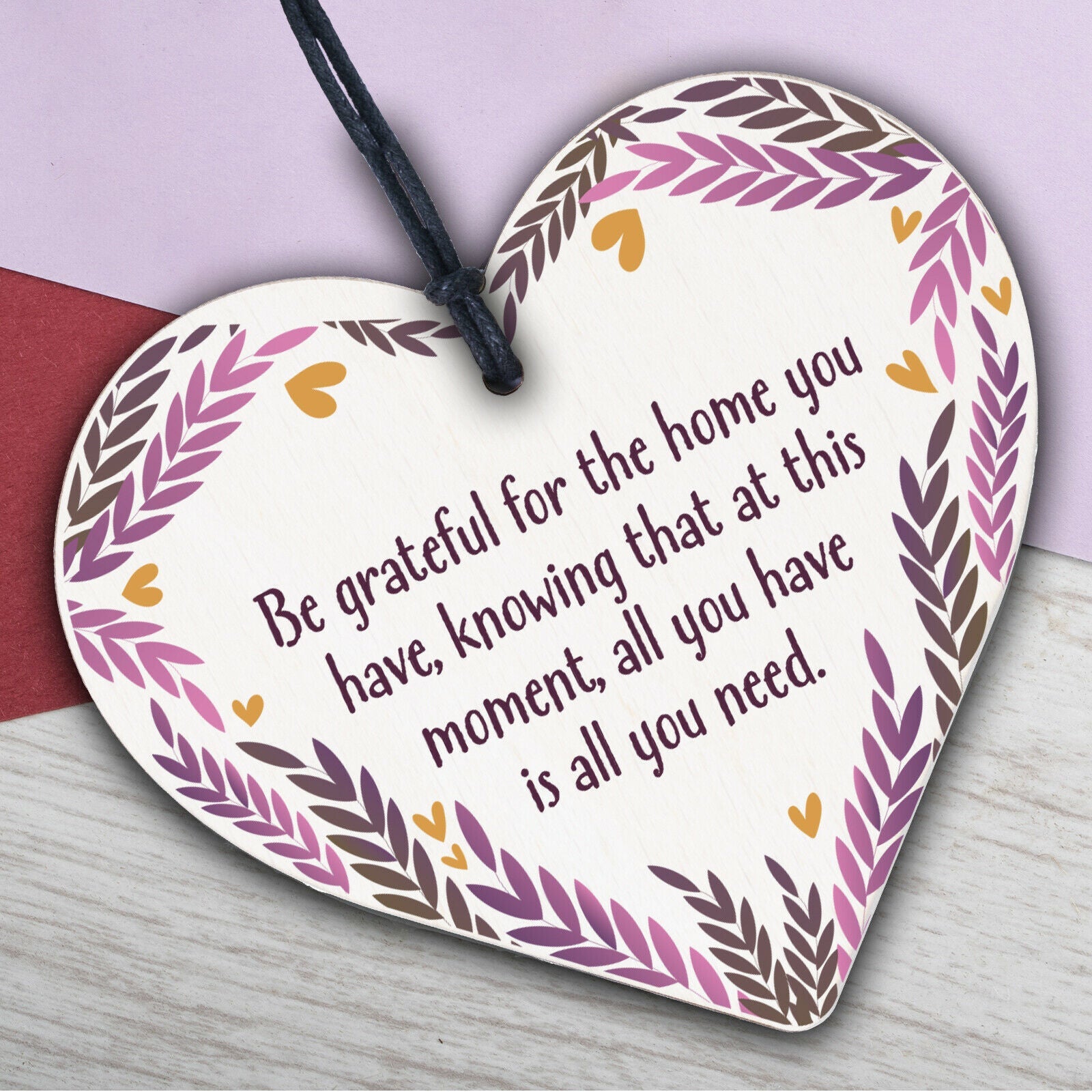 Love, Grateful Hanging Heart Door Sign For Home Flat