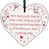 Thank You Mum Special Message from Child Wooden Heart Hanging Plaque