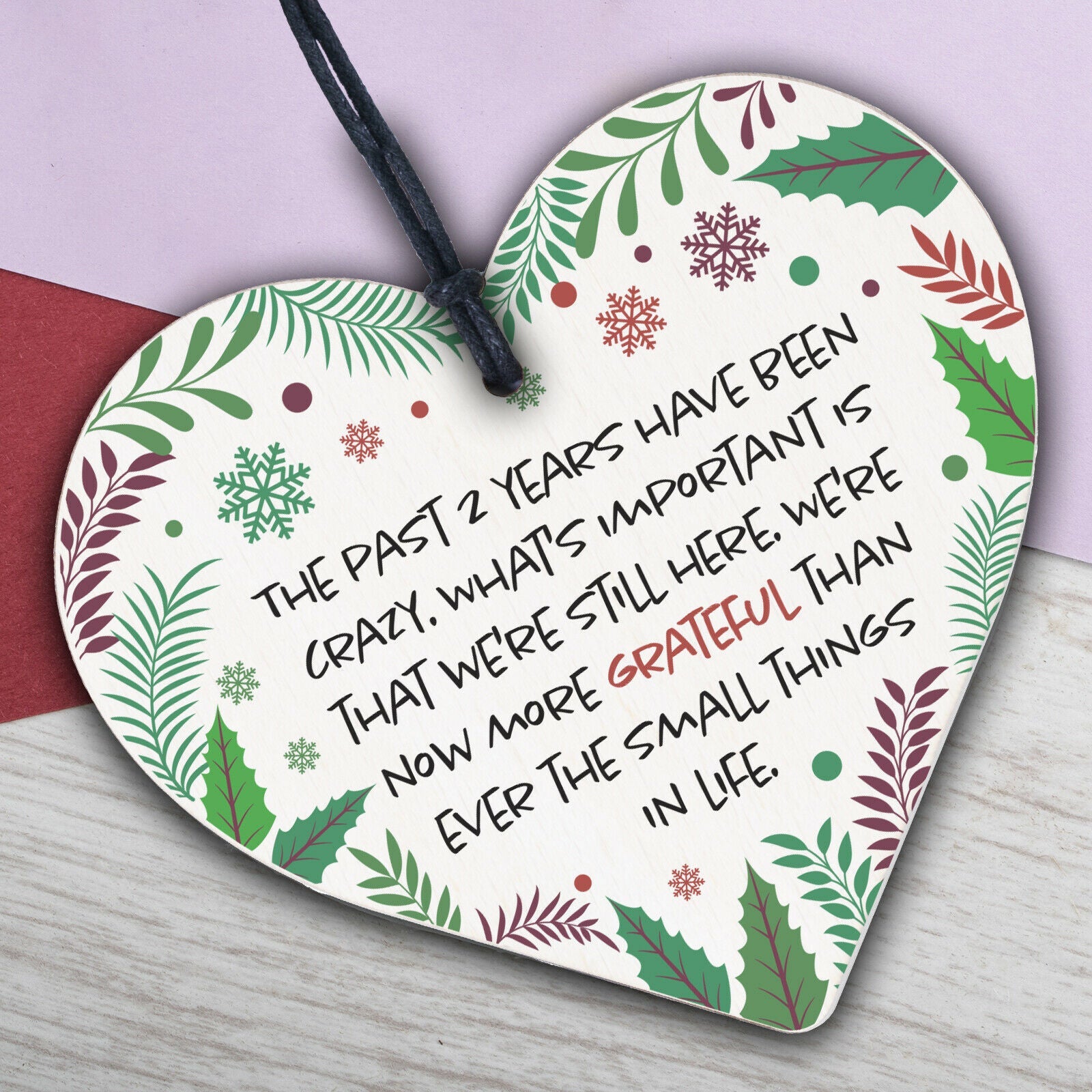 Lockdown Poem Gift Christmas Tree Decoration Engraved Heart Family Bauble Gift