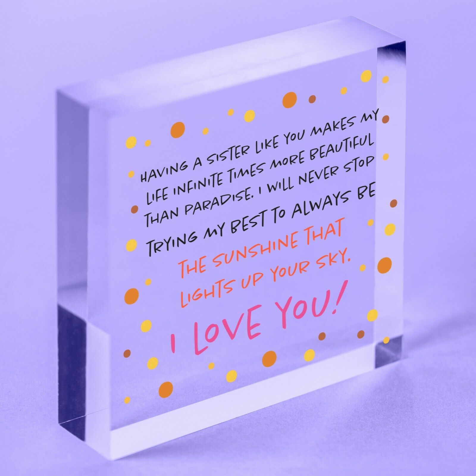 Funny Birthday Gifts For Sister Handmade Acrylic Plaque From Brother Family