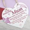 Mothers Day Hanging Sign For Mum Nan Heart Love Sign Plaque