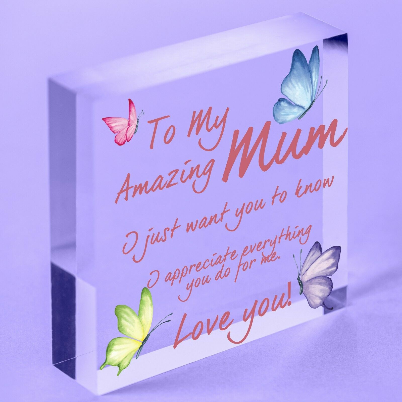 I Love You Mum Gifts Hanging Sign For Birthday Mothers Day Plaque Heart