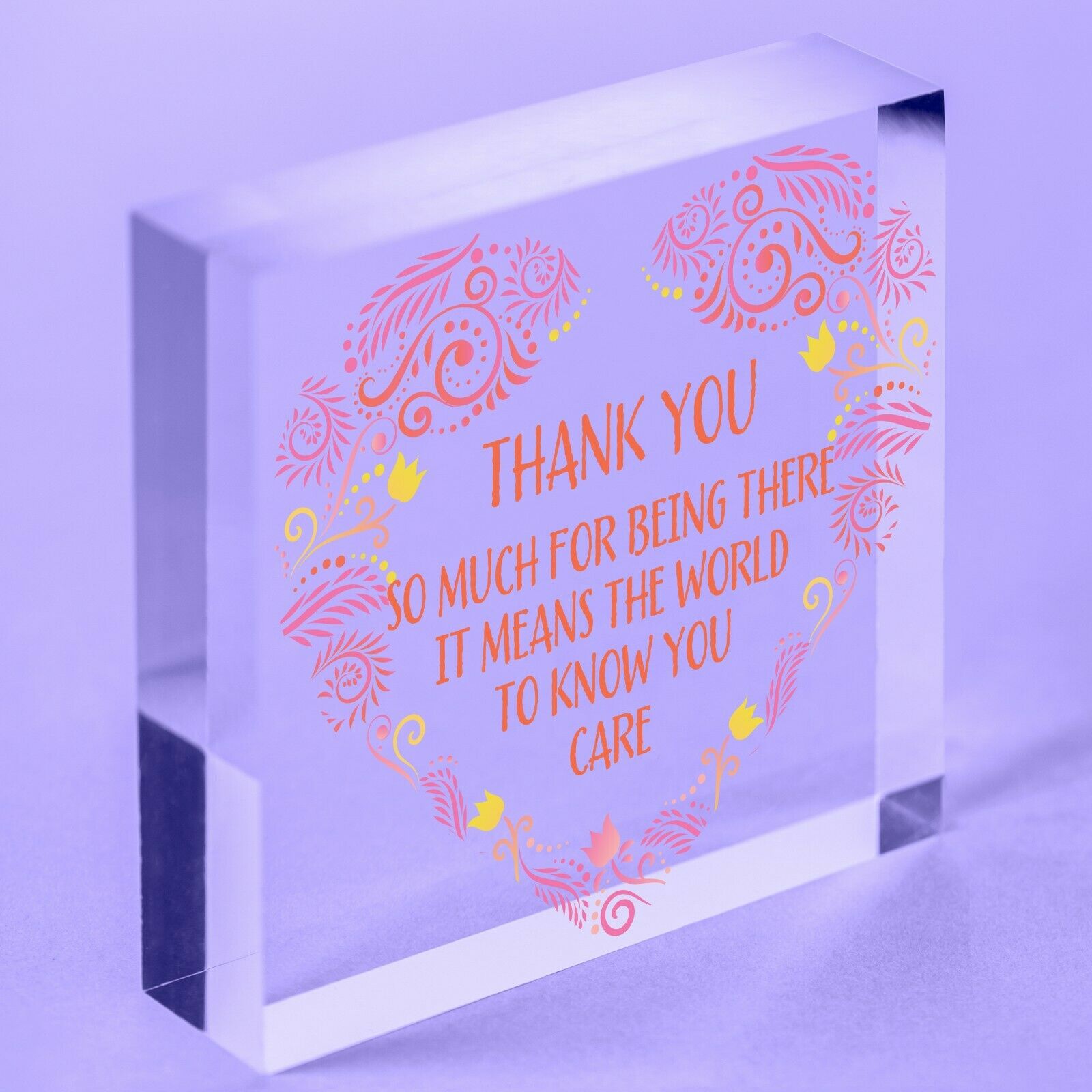 THANK YOU Gifts Colleague Gifts Acrylic  Best Friend Sign Friendship Block