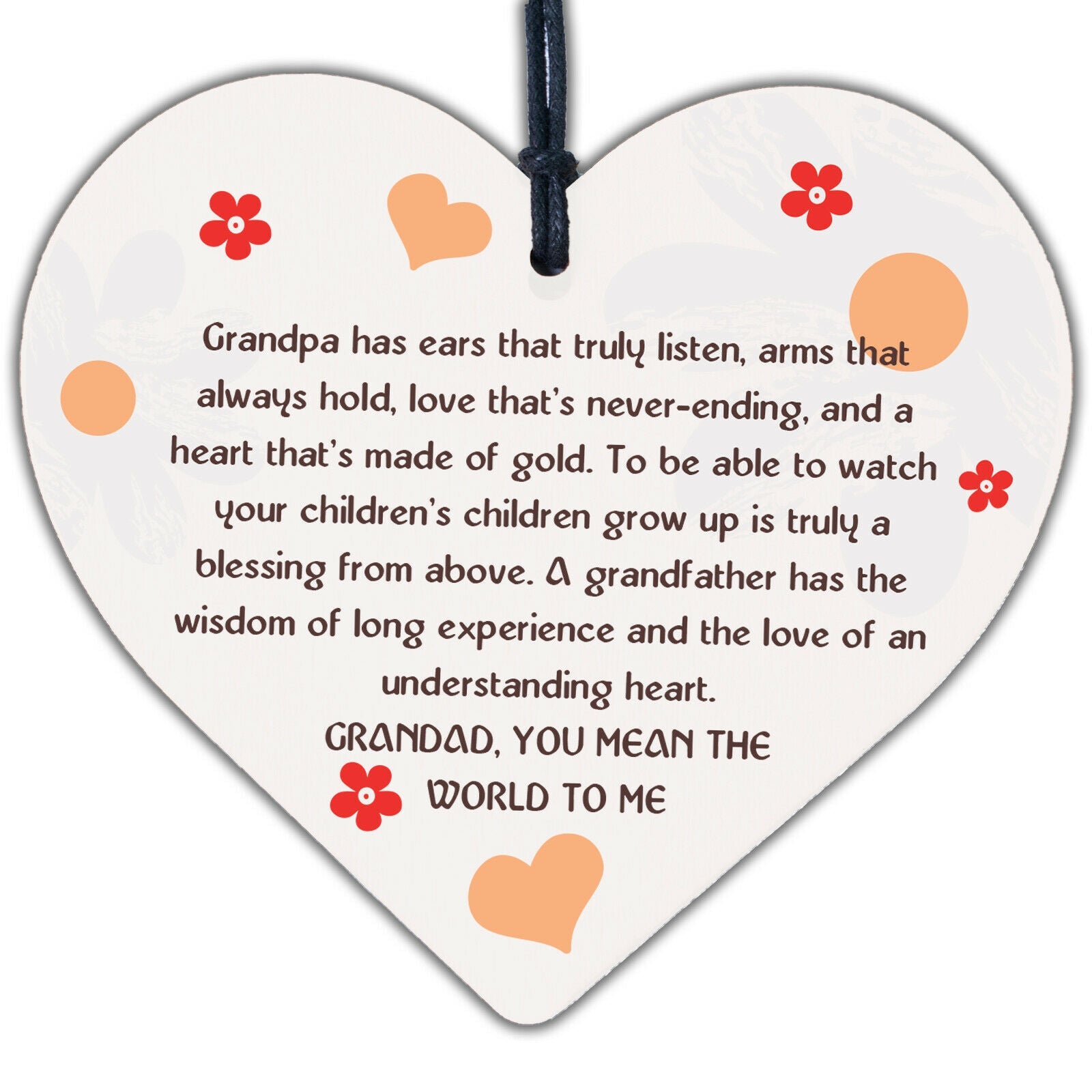 Thank You Gifts For Grandad Wood Heart Grandad Birthday Gift FATHERS DAY Gift