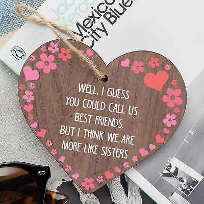 Like Sisters Best FRIEND Gifts Heart Christmas Friendship Gift Birthday Plaques