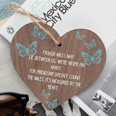 Friendship Measured By Heart Wooden Floral Hanging Heart Sign Best Friends Gift