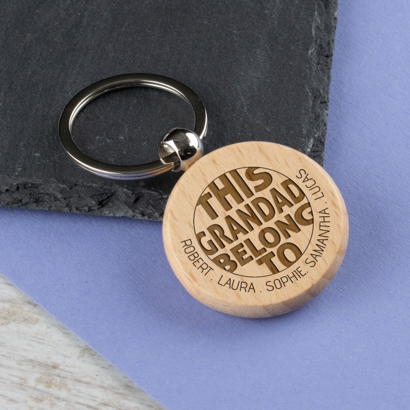 Personalised Round Keyring - Grandad