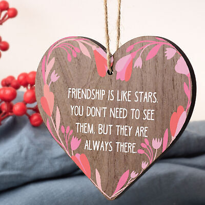 BEST FRIEND Keepsake Gift Wooden Heart Plaque Birthday Christmas Gift For Women