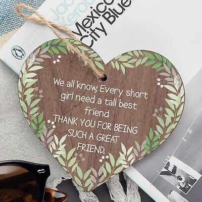 Every Short Girl Needs a Tall Best Friend Hanging Sign Gift Birthday THANK YOU
