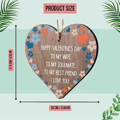 Valentines Day Gift For Wife Soulmate Gift Best Friend Gift Engraved Heart