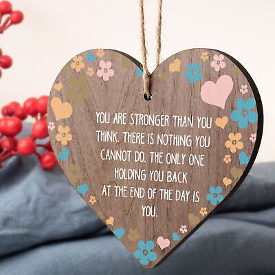 Stronger Inspirational Motivational Quote Best Friend Heart Gift Plaque Sign