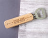 Personalised Engraved Wooden Bottle Opener - Any Message