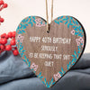 40th Birthday Gift Best Friend Funny 40th Birthday Gift For Women Men Wood Heart