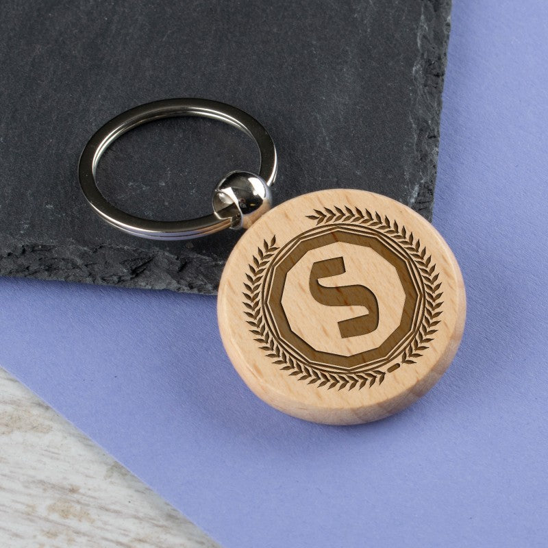 Personalised Round Keyring - S