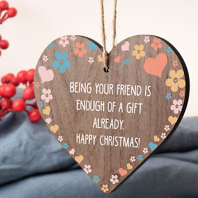 Funny Friendship Christmas Gift Novelty Wooden Heart Joke Present Best Friend
