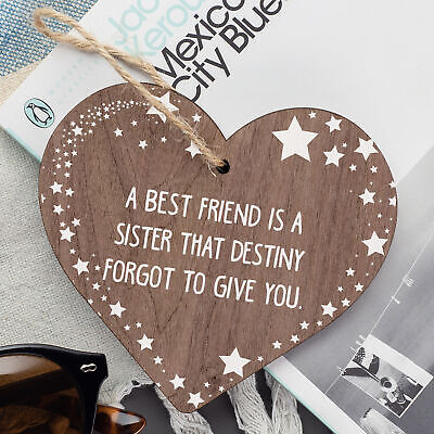 A Best FRIEND Sister Gifts Wood Heart Christmas Friendship Gift Birthday Plaque