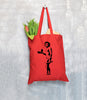 Banksy Themed Tote Bag- Red