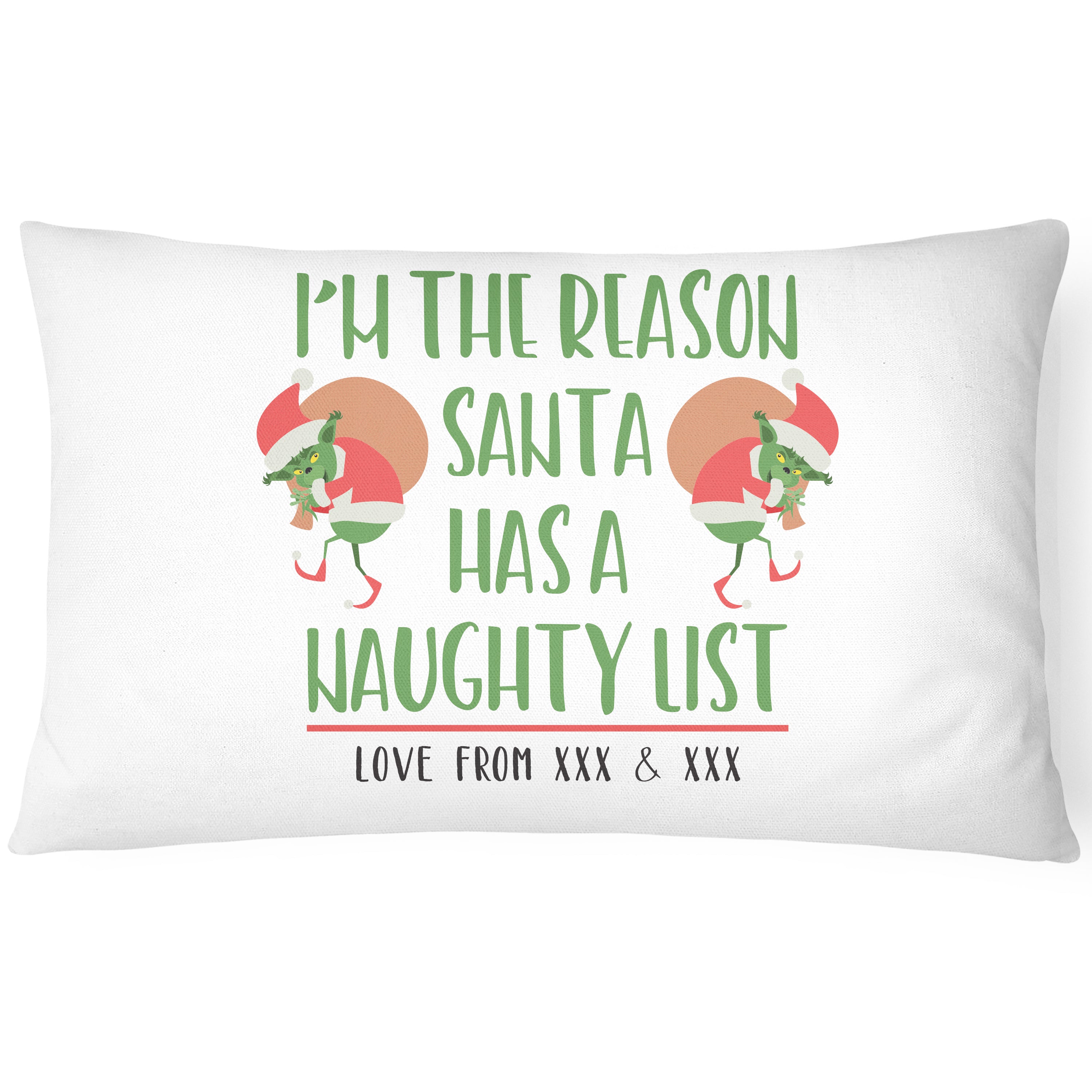 Personalised Christmas Pillowcase - Naughty List