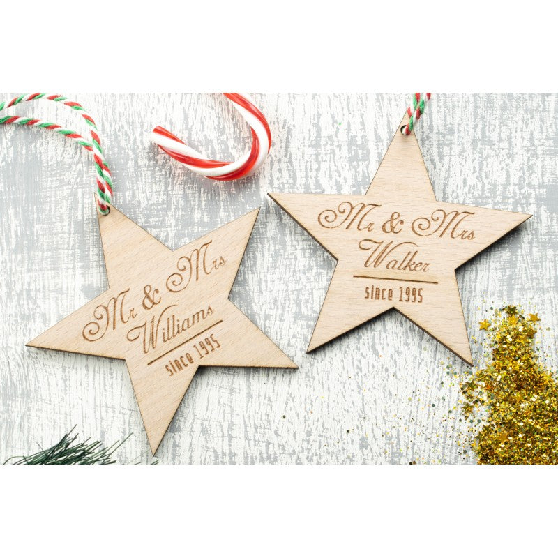 Personalised Wooden Christmas Baubles Tree Decoration Ornament