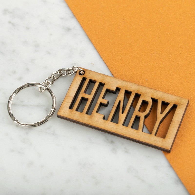 Name Wooden Keyring