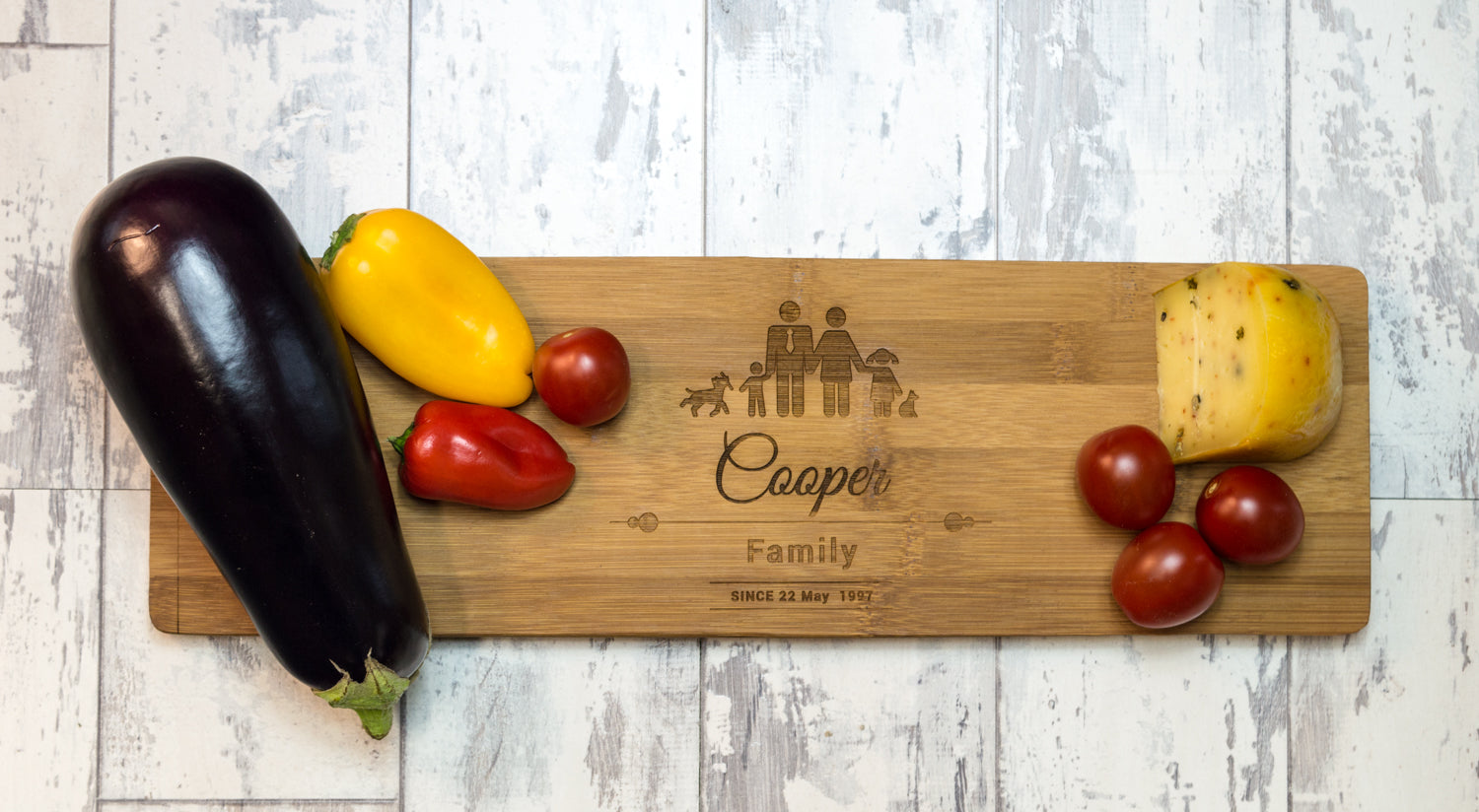 Personalised Bamboo Long Serving or Cutting Board - Time to Eat