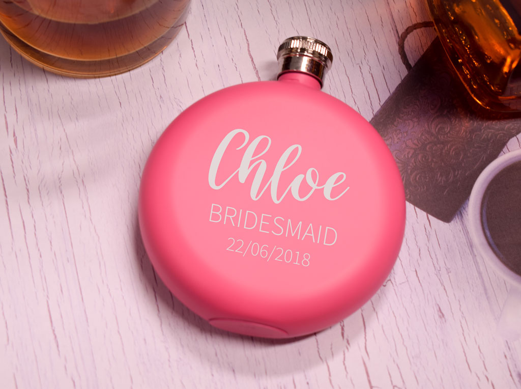 Personalised Pink Hip Flask