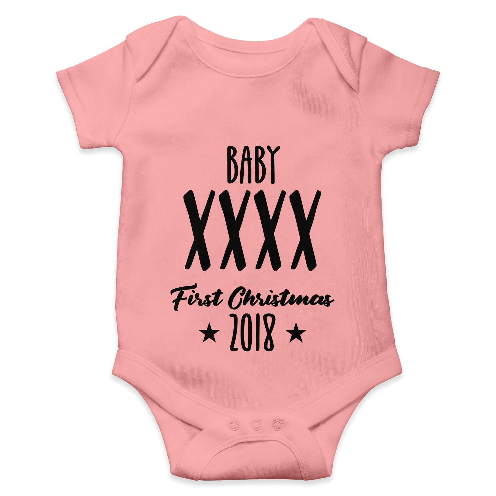 Personalised White Baby Body Suit Grow Vest - Christmas