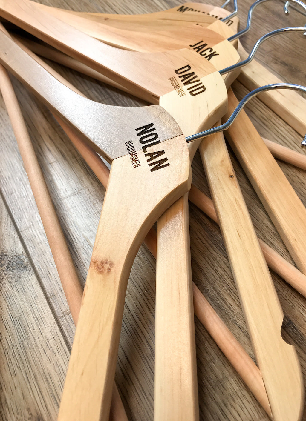 Personalised Hanger - Wooden Engraved Hanger - Groom