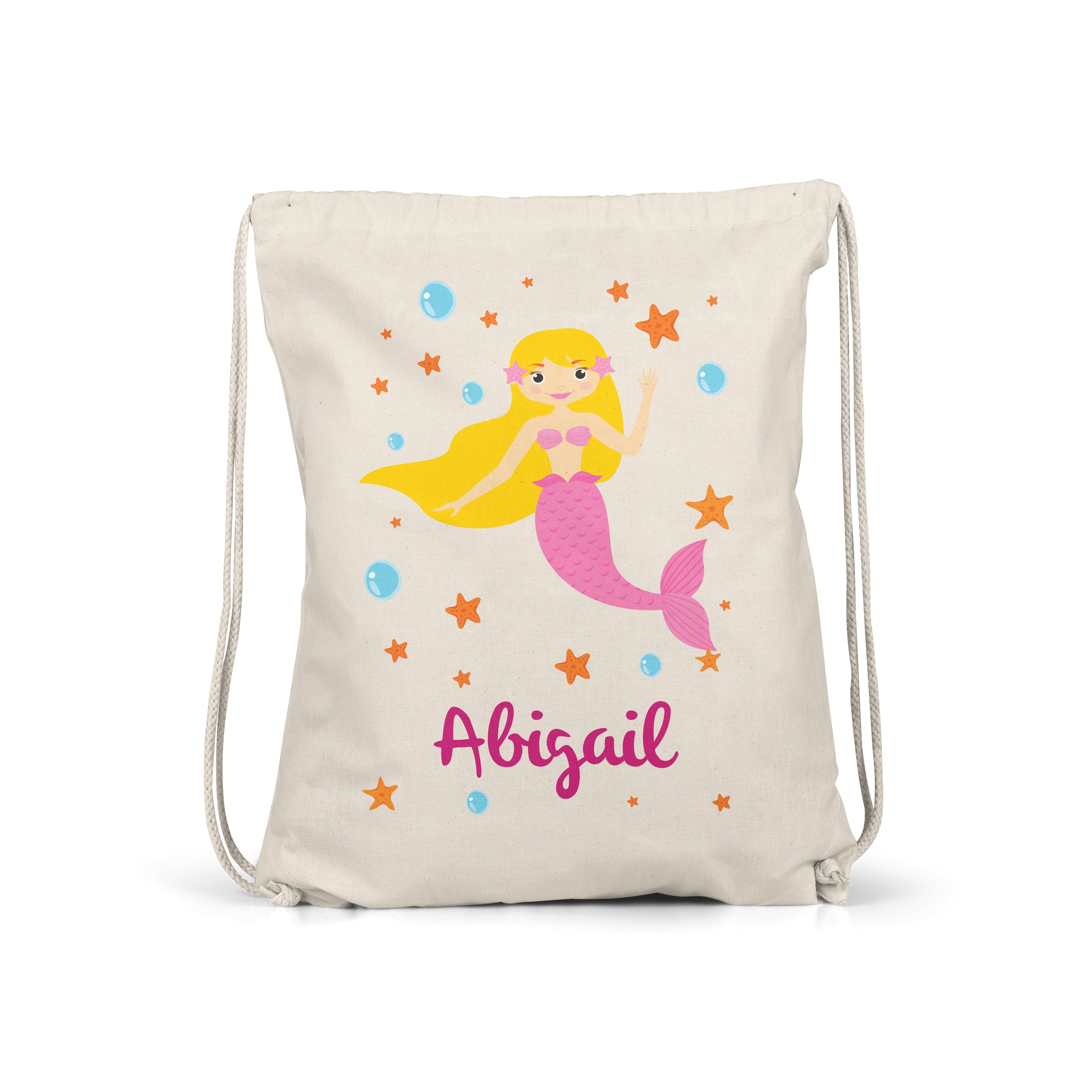 Personalised Kids Gym Bag - Pink Mermaid