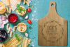 Personalised Bamboo Serving or Cutting Board with handle - Feed Me!