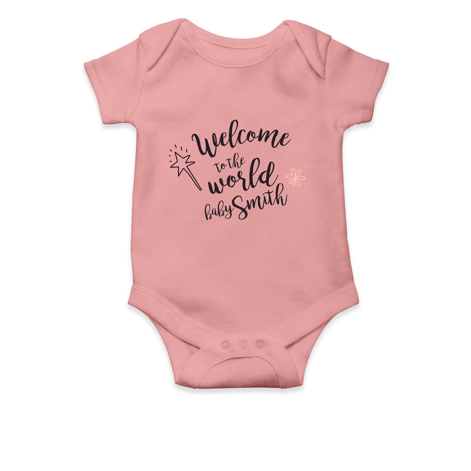 Personalised White Baby Body Suit Grow Vest - Sparkle Wand