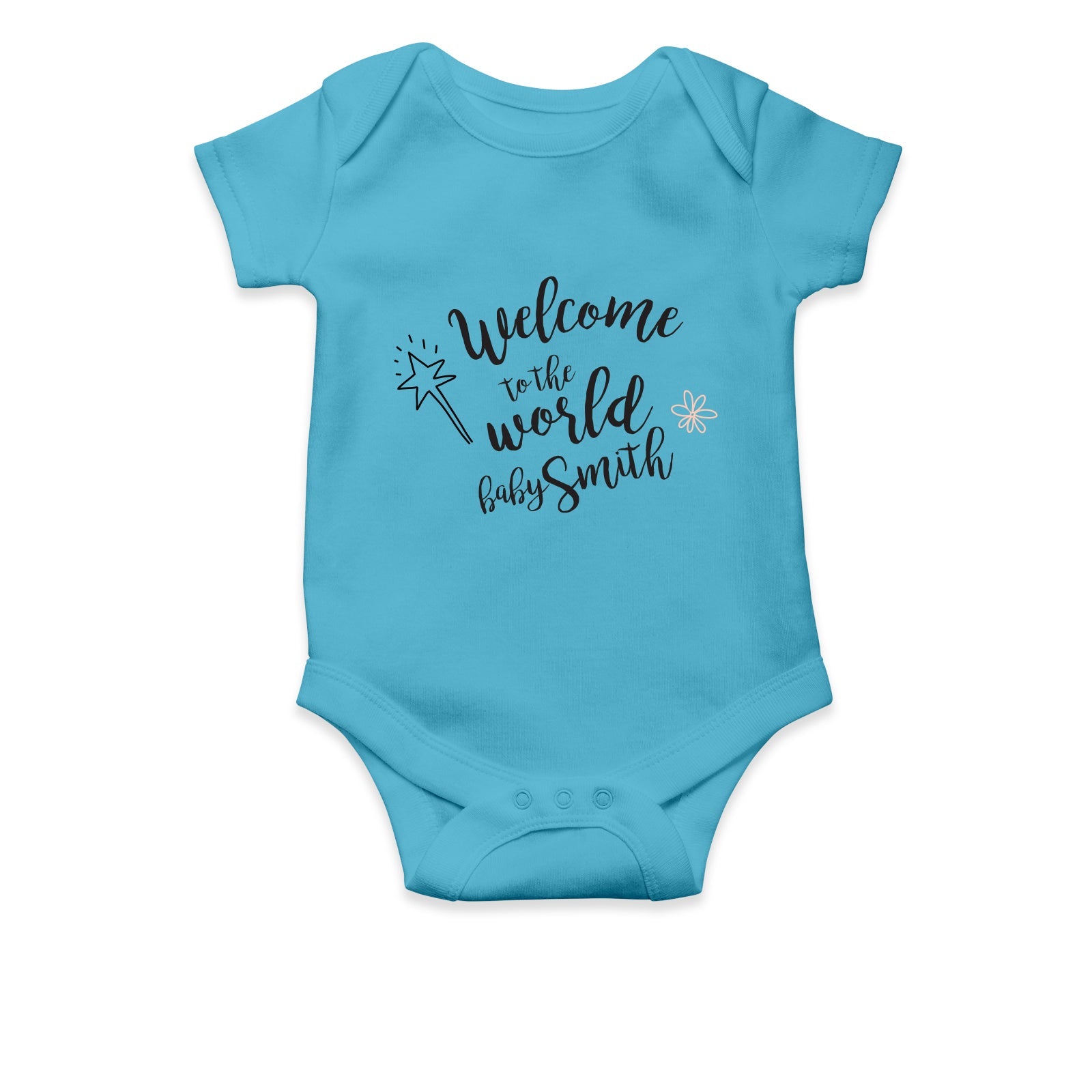 Personalised White Baby Body Suit Grow Vest - Sparkle Wand