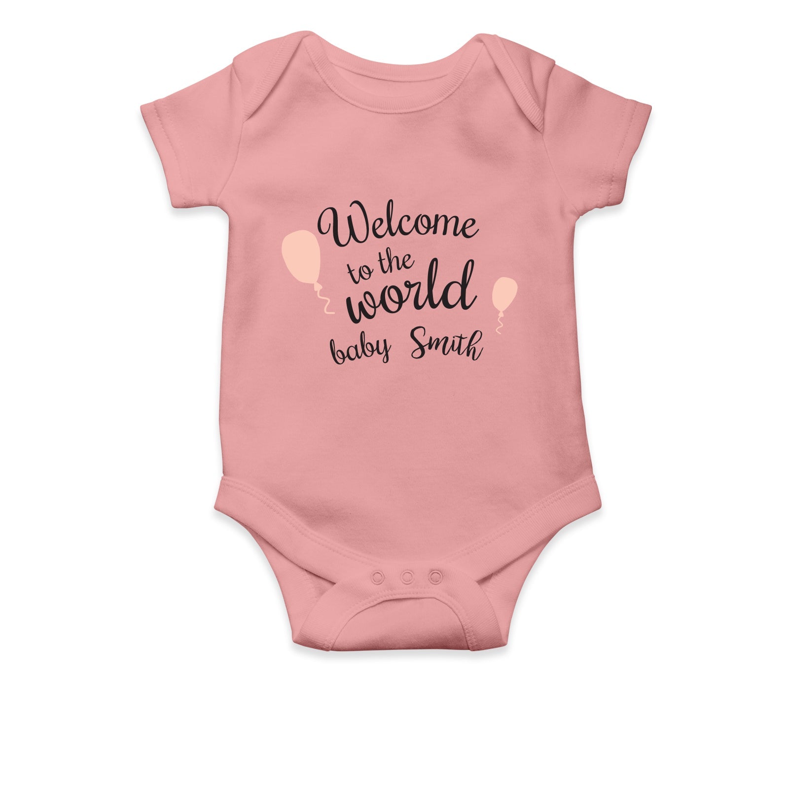 Personalised White Baby Body Suit Grow Vest - Pink Balloons
